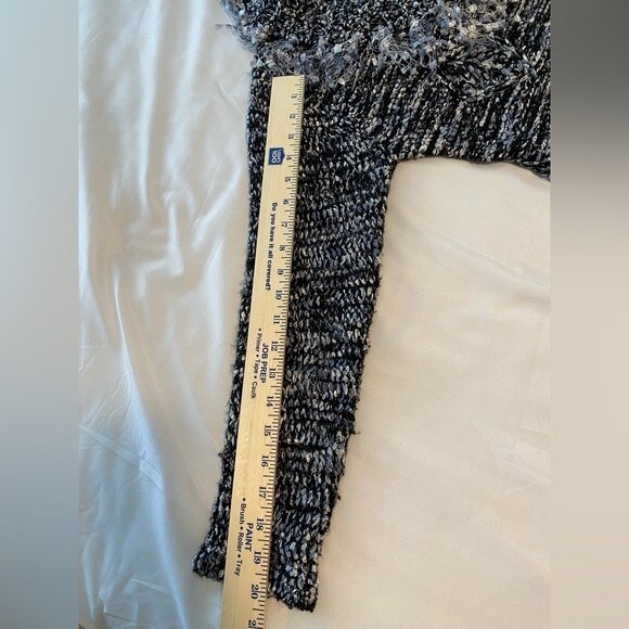 Jeune Jeunessee wool blend designer silver black sweater fringe ribbon detail S - Picture 10 of 10